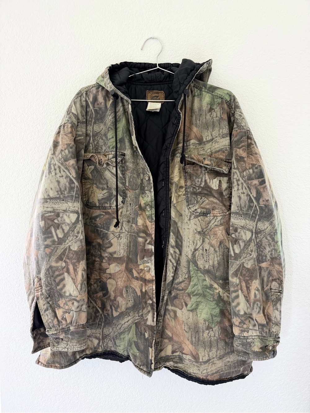 Men's Vintage Camouflage Hooded Field Jacket - Multicolor • Size XL